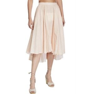 Miguelina Jackie Gingham Linen Skirt Womens Size Medium Sash Belt $295